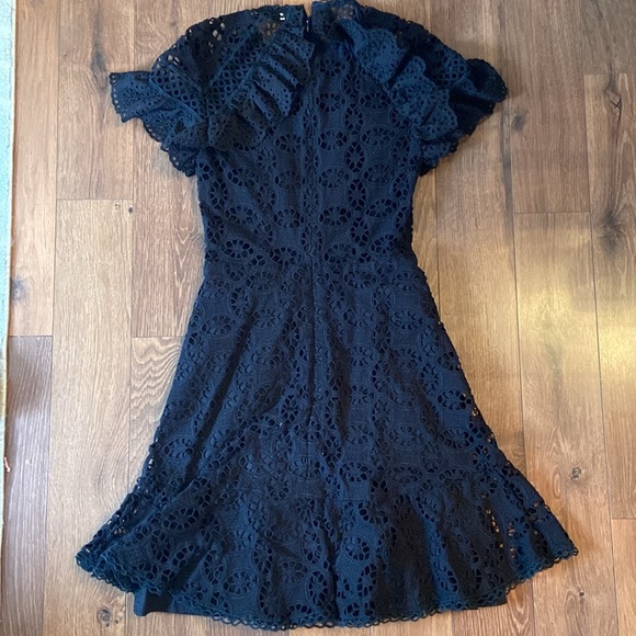 Sandro Black Fit and Flare Cocktail Dress with Puff Sleeves XS - Picture 6 of 10
